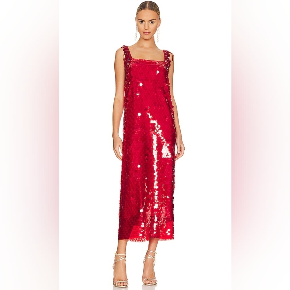 NWT Alexis Felici Ruby Red Paillette Sequin Dress